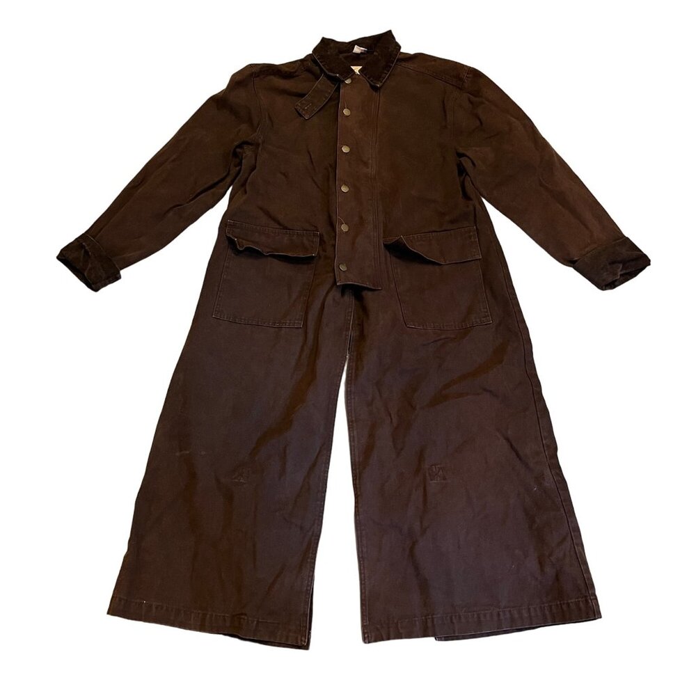 Vintage Scully Canvas Duster Corduroy Collar and Cuffs Size Small